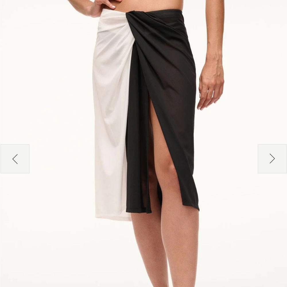 STAUD Black & White Two-Tone Maxi Swim Cover up